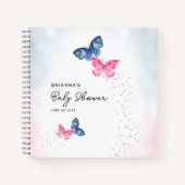 ツーバタフライツインズベビーシャワーゲストブック ノートブック (正面)