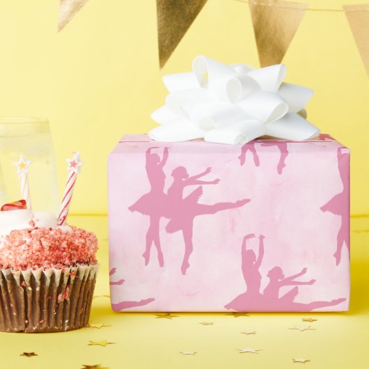 ツーバレリナスピンクすべての行事 ラッピングペーパー (誕生日パーティー)