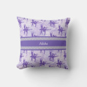 ツーバレリナスラベンダーパーソナライズされた クッション (正面)