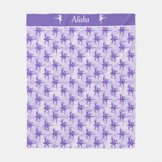 ツーバレリナスラベンダーパーソナライズされた フリースブランケット (正面)