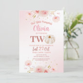 ツーパンプキンガールズピンクバースデーパーティー秋秋 招待状 (スタンド正面)