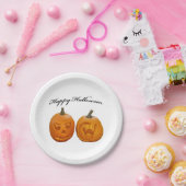 ツーパンプキンスハッピーハローウィン ペーパープレート (パーティー)