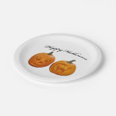 ツーパンプキンスハッピーハローウィン ペーパープレート (アングル)