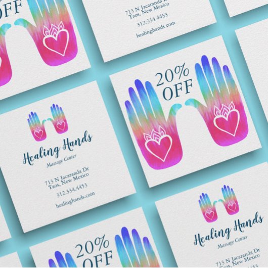 ツーヒーリングハンズハートハカラフルンサカスタマイズ 割引カード