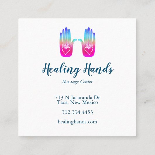 ツーヒーリングハンズハートハカラフルンサカスタマイズ 割引カード (裏面)