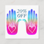 ツーヒーリングハンズハートハカラフルンサカスタマイズ 割引カード (正面)