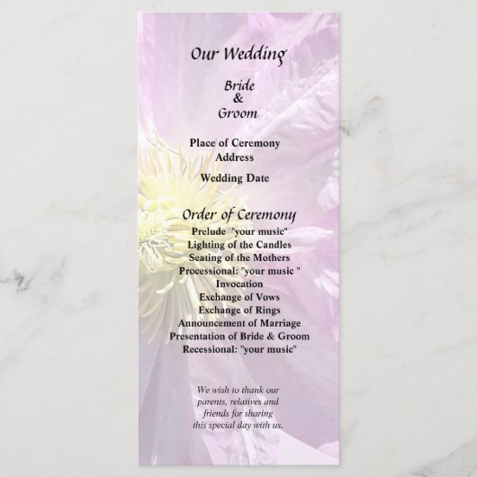 ツーピンククレマチス プログラム (正面)