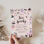 ツーピンク不気味ハロウィーン誕生日招待状 招待状