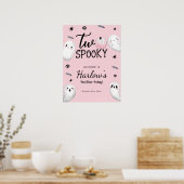 ツーピンク不気味幽霊ハロウィーン誕生日へようこそ ポスター (キッチン)