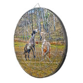 ツーピントよくはしゃぐウマ絵を描ーズウマ科のアートデザイン ダーツボード (正面右)