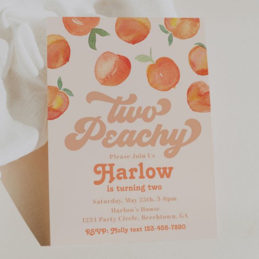 ツーピーシー招待状 |ピーチ誕生日招待状 招待状