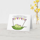 ツーピースツインガールズホテ生まれたばかりのィングベビー カード (黄色い花)