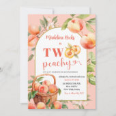 ツーピーチサマーガールピーチテーマ第2誕生日 招待状 (正面)