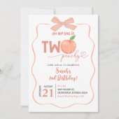 ツーピーチサマーピーチテーマガールガール第2誕生日 招待状 (正面)