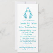 ツーピーフクロウティール（緑がかった色）結婚式招待状 招待状 (裏面)