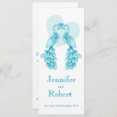 ツーピーフクロウティール（緑がかった色）結婚式招待状 招待状 (正面/裏面)