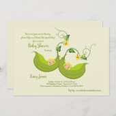 ツーピーポッドベビーシャワー招待状カスタム 招待状 (正面/裏面)