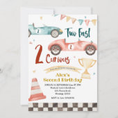 ツーファストツーウォー好奇心旺盛なレトロ招待状 招待状 (正面)