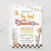 ツーファストボーイセカンド誕生日レーシング招待状 招待状 (正面)