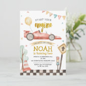 ツーファストボーイ誕生日レーシング招待状 招待状 (スタンド正面)