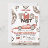ツーファストレーシングカー２歳の誕生日 招待状 (正面)