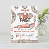 ツーファストレーシングカー２歳の誕生日 招待状 (スタンド正面)