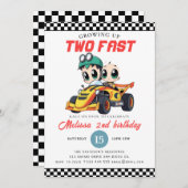 ツーファストレースカーボーイ2歳誕生日パーティー 招待状 (正面/裏面)