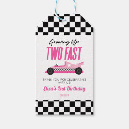 ツーファスト ピンク レースカー 2歳 誕生日パーティー ギフトタグ