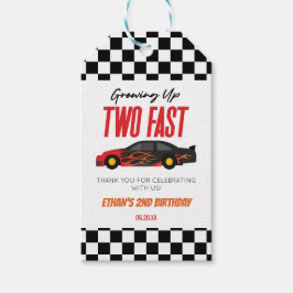 ツーファスト レッドフレーム レースカー 2歳 誕生日パーティー ギフトタグ
