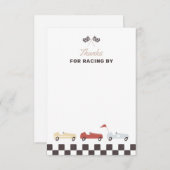 ツーファスト レースカーボーイ 2歳の誕生日パーティー サンキューカード (正面/裏面)