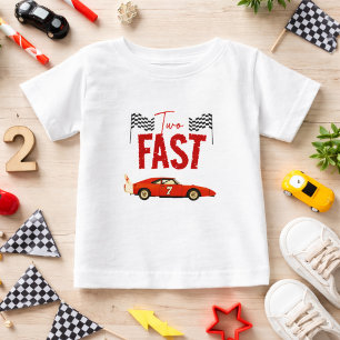 ツーファスト レースカーボーイ 2歳の誕生日パーティー ベビーTシャツ
