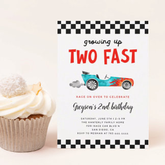 ツーファスト レースカーボーイ 2歳の誕生日パーティー 招待状