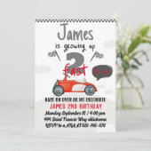 ツーファスト レースカーボーイ 2歳の誕生日パーティー 招待状 (スタンド正面)