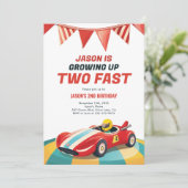 ツーファスト レースカ― 2歳の誕生日パーティー招待状 招待状 (スタンド正面)