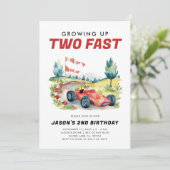 ツーファスト レースカ― 2歳の誕生日パーティー招待状 招待状 (スタンド正面)