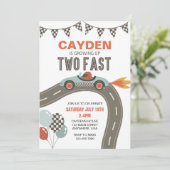 ツーファスト レース カー バースデー 招待状 (スタンド正面)