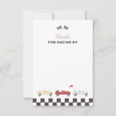 ツーファスト レース カー ボーイ 2歳の誕生日パーティー サンキューカード (正面)