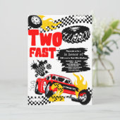 ツーファスト レース カー ボーイ 2歳の誕生日パーティー 招待状 (スタンド正面)