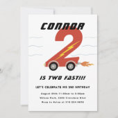 ツーファスト レース カー 2歳の誕生日パーティー 招待状 (正面)