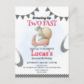 ツーファスト ワイルド タートル バイク 2歳の誕生日パーティー ポストカード (正面)