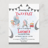 ツーファスト ワイルド ポークパイン バイク 2歳の誕生日パーティー ポストカード (正面)