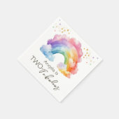 ツーファブルーレインボー子供の誕生日 スタンダードカクテルナプキン (角)