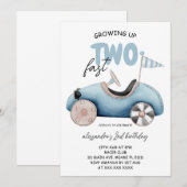 ツーファーストボーイ 2歳の誕生日 招待状 (正面/裏面)