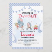 ツーファースト ワイルドジャングルバイク 2歳の誕生日パーティー 招待状 (正面/裏面)