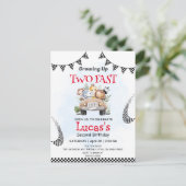 ツーファースト ワイルド サファリ レースカー 2歳 誕生日パーティー ポストカード (スタンド正面)