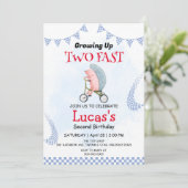 ツーファースト ワイルド ポルクピーネ バイク 2歳の誕生日パーティー 招待状 (スタンド正面)