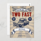 ツーファースト 2歳の誕生日 男の子 車 安い 招待状 (正面/裏面)