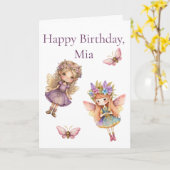 ツーフェアリーバタフライガールズカード カード (黄色い花)