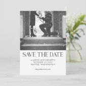 ツーフォトエレガント白黒シ結婚ック セーブザデート (スタンド正面)