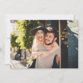 ツーフォトエレガント白黒シ結婚ック セーブザデート (裏面)